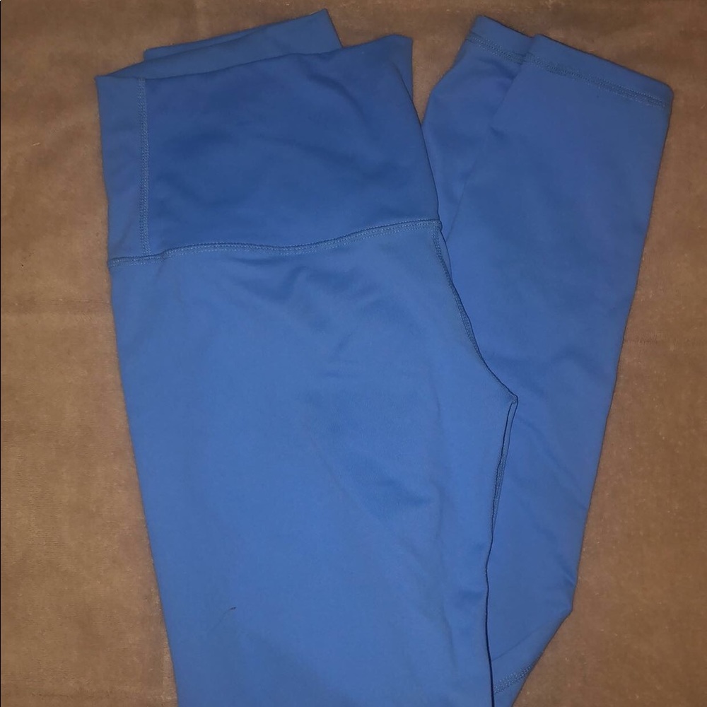 Full length bright blue leggings